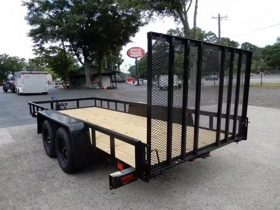 New 2027 Currahee 76x16' Landscape, 2-3500# Axles, Removable Ramp Gate