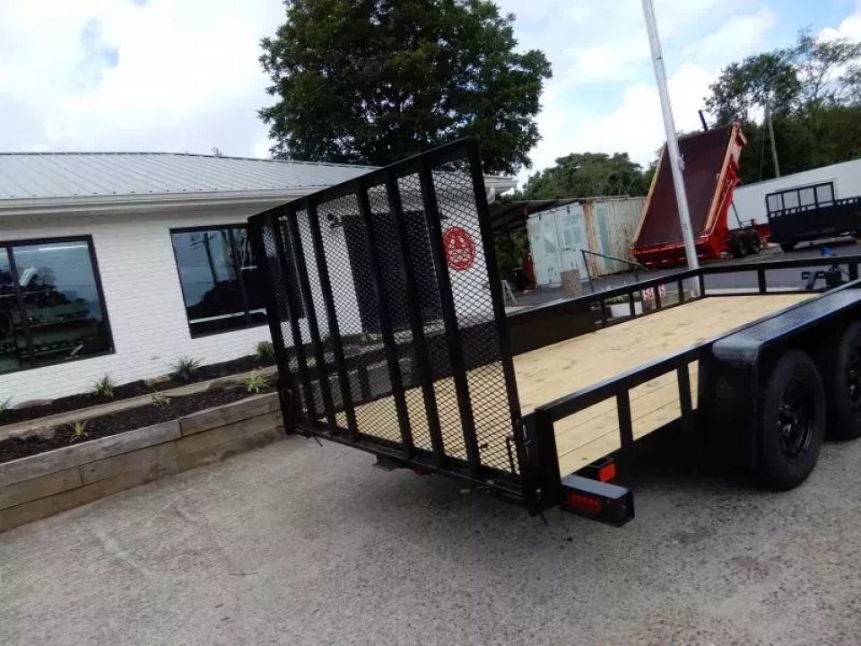 New 2027 Currahee 76x16' Landscape, 2-3500# Axles, Removable Ramp Gate