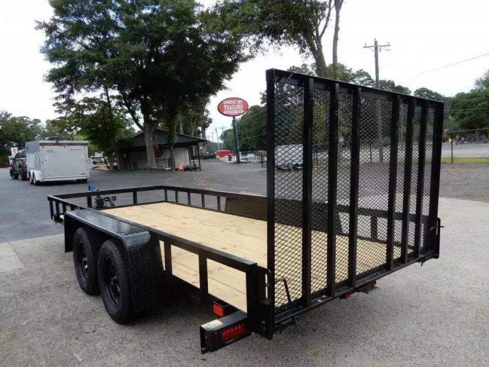 New 2027 Currahee 76x16' Landscape, 2-3500# Axles, Removable Ramp Gate