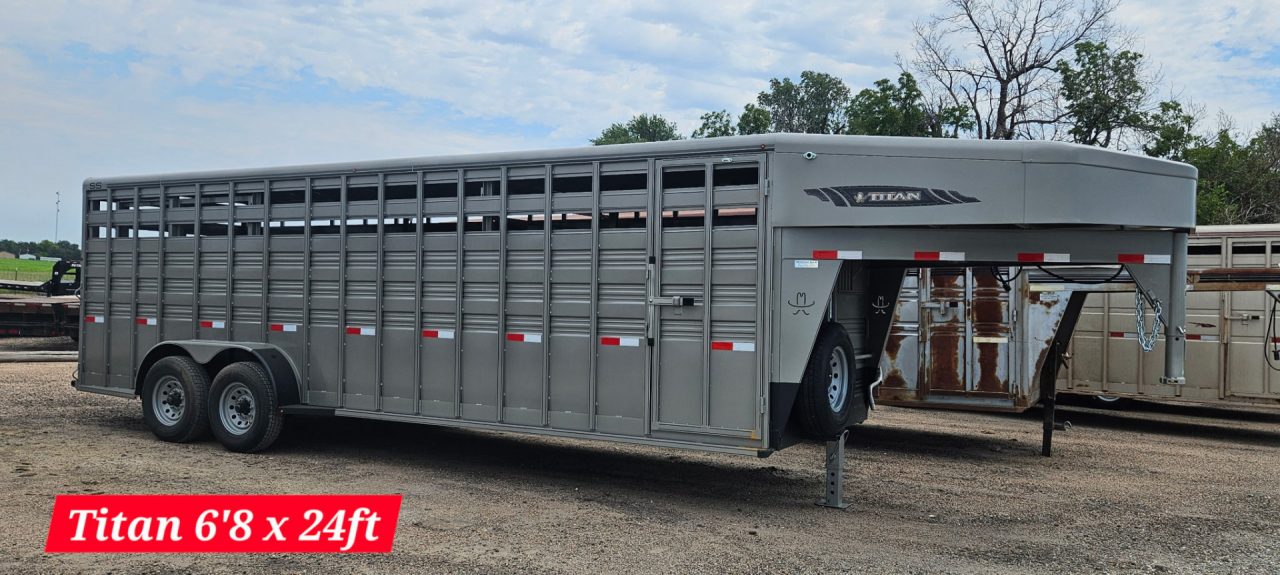 New 2026 Titan Trailer Standard 6'8 x 24' Stock Trailer