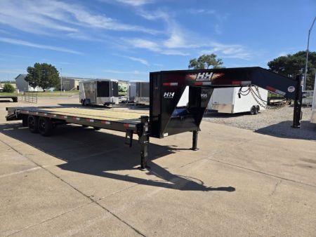 New 2027 H&H Trailers 102x20+5 Low Profile Dovetail Super Deluxe Ramps Gooseneck 17.6K Equipment Trailer
