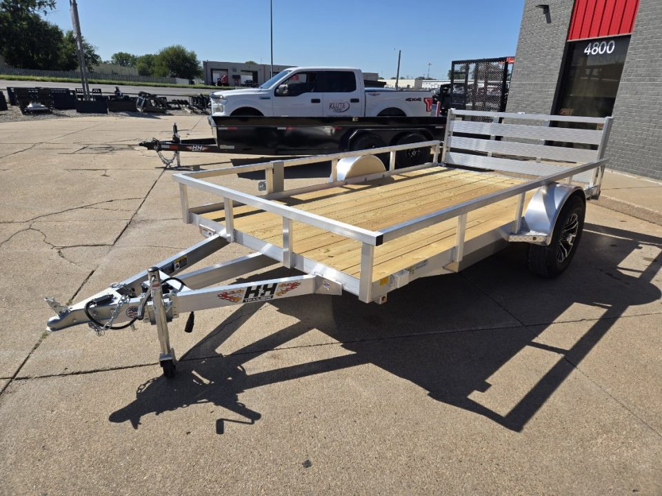 New 2027 H&H Trailers 76x12 Aluminum Rail Side 5K Utility Trailer