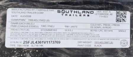 New 2027 Southland Trailers 7-16 Dump 7K Axles