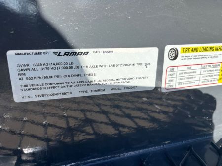New 2027 Lamar Trailers F8022027 Utility Trailer