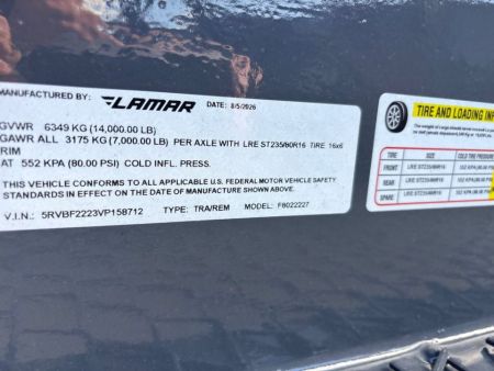 New 2027 Lamar Trailers F8022227 Utility Trailer