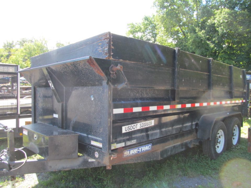 Used 2019 Sure-Trac 7 X 16 14K Scissor Dump Trailer