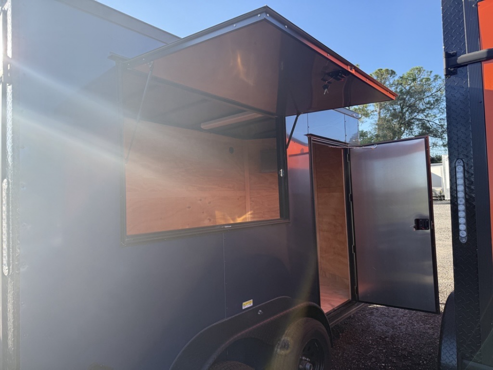 New 2027 Quality Cargo 6x12 Indigo Blue Concession Trailer | Blackout Package | AC | 9" Extra Height Concession