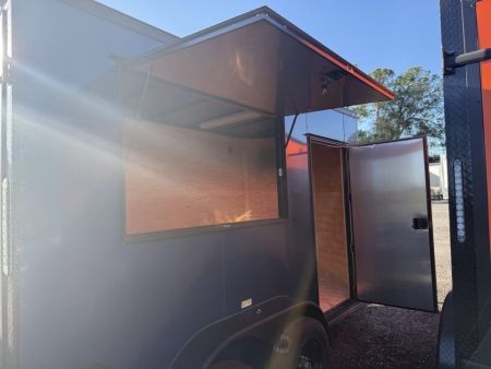 New 2027 Quality Cargo 6x12 Indigo Blue Concession Trailer | Blackout Package | AC | 9" Extra Height Concession