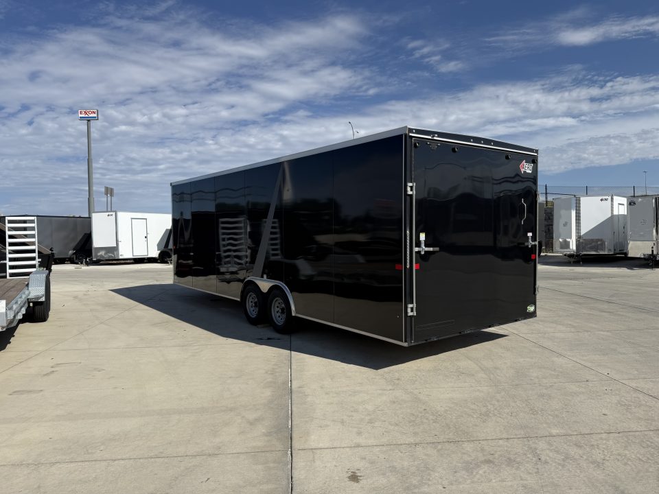Used USED 2025 AERO 8.5x24 + 2’V, 7’ TALL, WHITE Interior, QUALITY Enclosed Rear Ramp Car Hauler Cargo Trailer