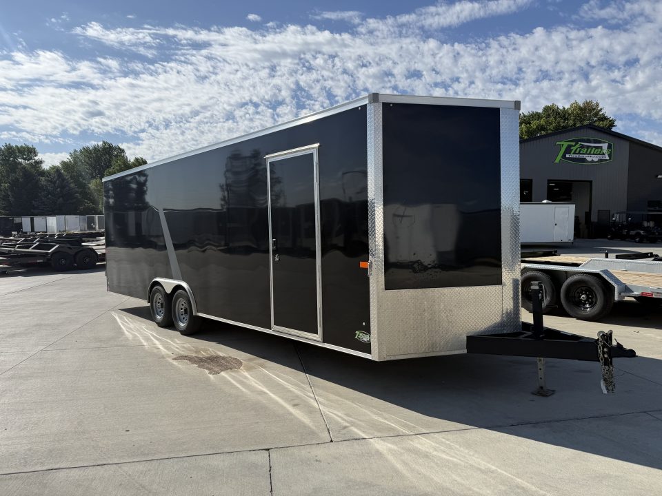 Used USED 2025 AERO 8.5x24 + 2’V, 7’ TALL, WHITE Interior, QUALITY Enclosed Rear Ramp Car Hauler Cargo Trailer