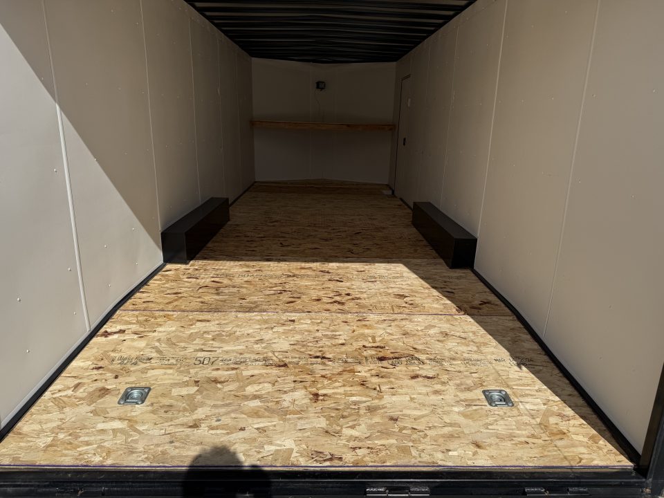 Used USED 2025 AERO 8.5x24 + 2’V, 7’ TALL, WHITE Interior, QUALITY Enclosed Rear Ramp Car Hauler Cargo Trailer