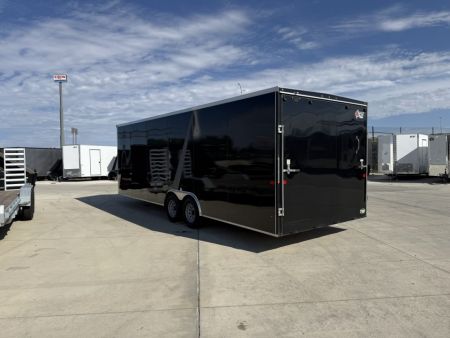 Used USED 2025 AERO 8.5x24 + 2’V, 7’ TALL, WHITE Interior, QUALITY Enclosed Rear Ramp Car Hauler Cargo Trailer