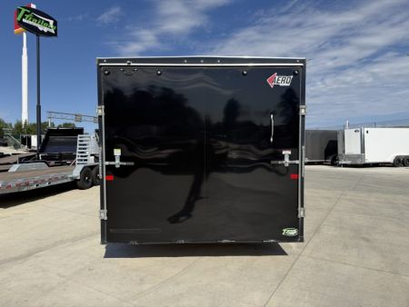 Used USED 2025 AERO 8.5x24 + 2’V, 7’ TALL, WHITE Interior, QUALITY Enclosed Rear Ramp Car Hauler Cargo Trailer