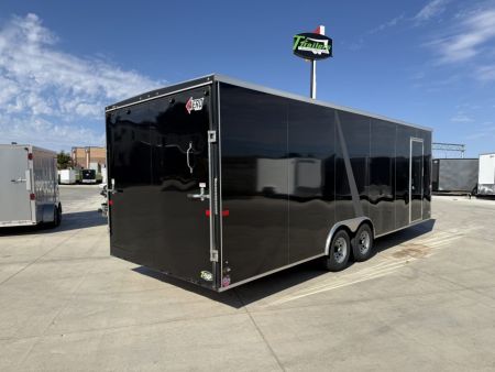 Used USED 2025 AERO 8.5x24 + 2’V, 7’ TALL, WHITE Interior, QUALITY Enclosed Rear Ramp Car Hauler Cargo Trailer