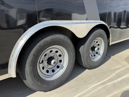 Used USED 2025 AERO 8.5x24 + 2’V, 7’ TALL, WHITE Interior, QUALITY Enclosed Rear Ramp Car Hauler Cargo Trailer