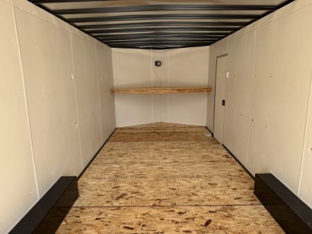 Used USED 2025 AERO 8.5x24 + 2’V, 7’ TALL, WHITE Interior, QUALITY Enclosed Rear Ramp Car Hauler Cargo Trailer