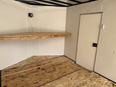 Used USED 2025 AERO 8.5x24 + 2’V, 7’ TALL, WHITE Interior, QUALITY Enclosed Rear Ramp Car Hauler Cargo Trailer