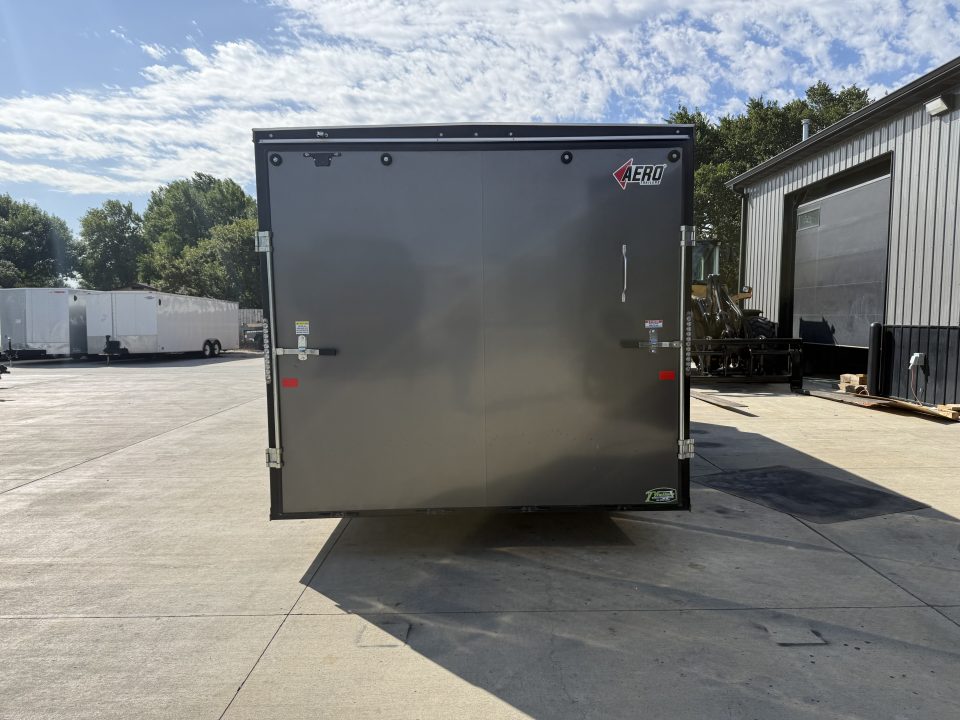 Used Like NEW 2024 AERO 8.5x22 +2’V, ESCAPE Door, 7’ TALL, WHITE Interior,  QUALITY Enclosed ESCAPE DOOR Car Hauler Cargo Trailer