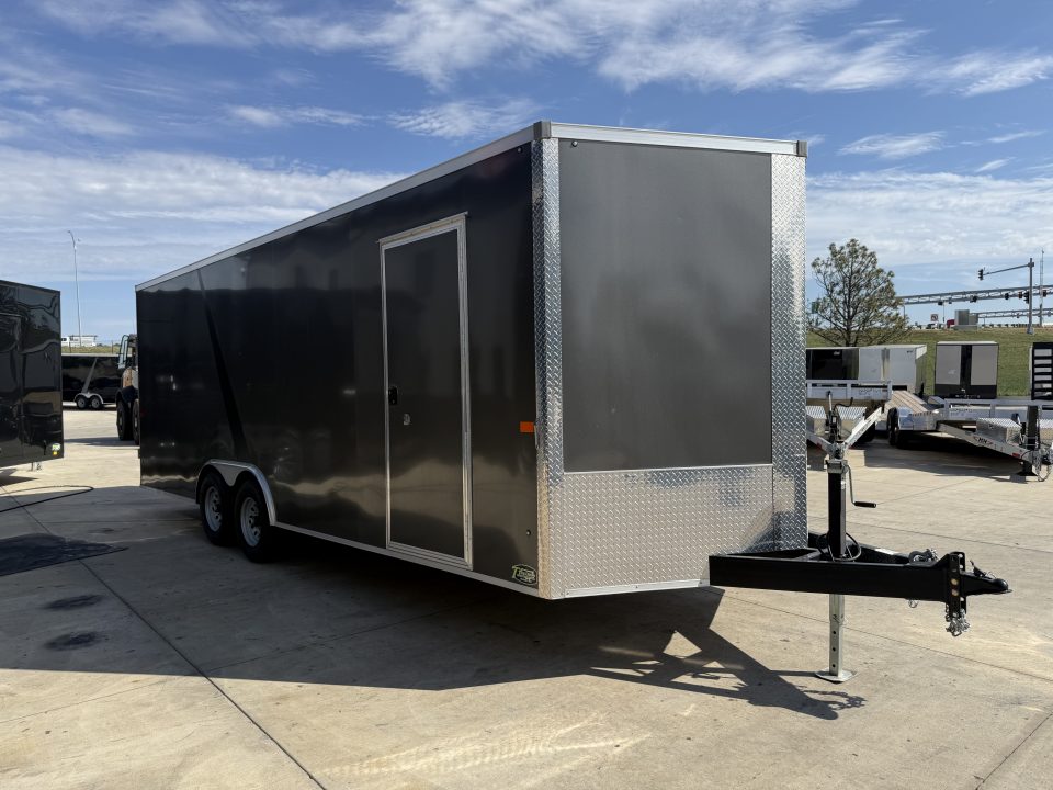 Used Like NEW 2024 AERO 8.5x22 +2’V, ESCAPE Door, 7’ TALL, WHITE Interior,  QUALITY Enclosed ESCAPE DOOR Car Hauler Cargo Trailer