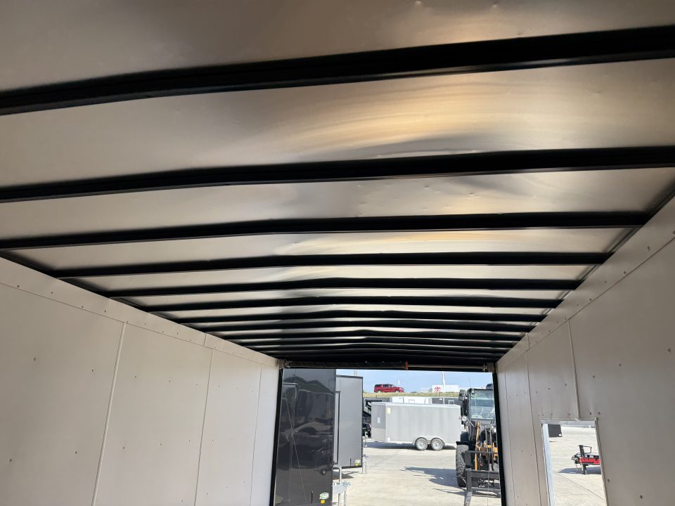 Used Like NEW 2024 AERO 8.5x22 +2’V, ESCAPE Door, 7’ TALL, WHITE Interior,  QUALITY Enclosed ESCAPE DOOR Car Hauler Cargo Trailer
