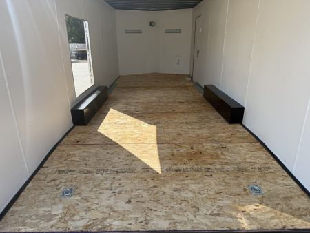 Used Like NEW 2024 AERO 8.5x22 +2’V, ESCAPE Door, 7’ TALL, WHITE Interior,  QUALITY Enclosed ESCAPE DOOR Car Hauler Cargo Trailer