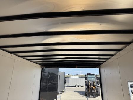 Used Like NEW 2024 AERO 8.5x22 +2’V, ESCAPE Door, 7’ TALL, WHITE Interior,  QUALITY Enclosed ESCAPE DOOR Car Hauler Cargo Trailer