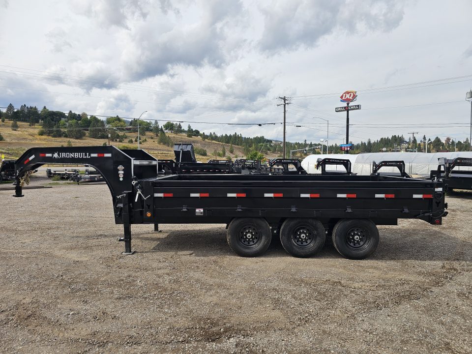 New 2027 Iron Bull 96"x16' 21k Deckover Gooseneck Dump Trailer