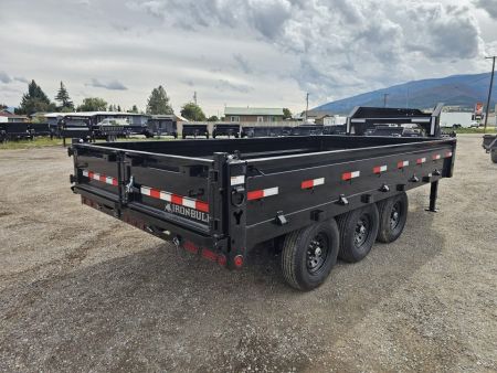 New 2027 Iron Bull 96"x16' 21k Deckover Gooseneck Dump Trailer