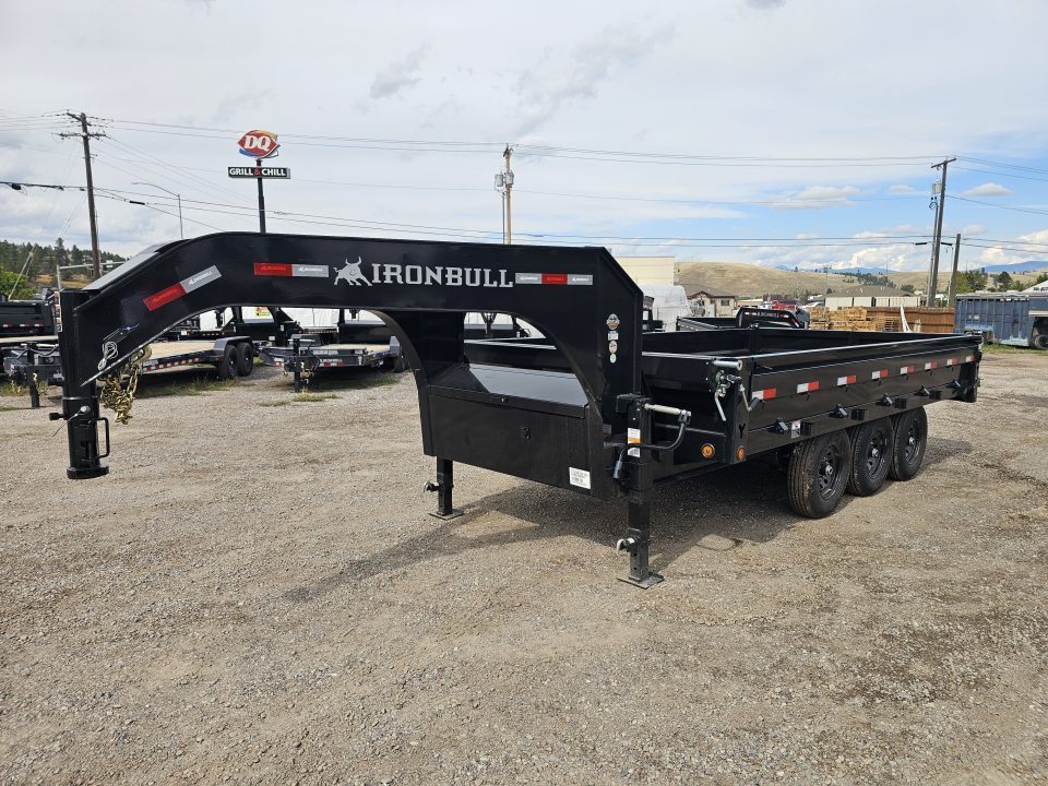 New 2027 Iron Bull 96"x16' 21k Deckover Gooseneck Dump Trailer