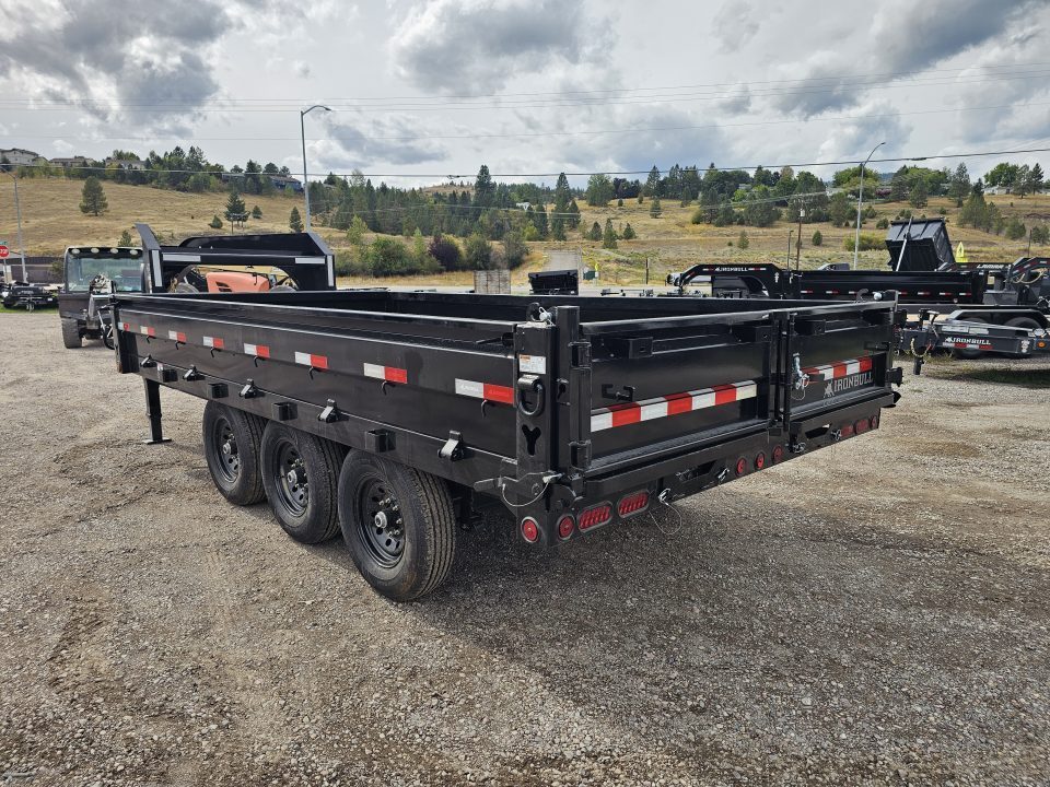 New 2027 Iron Bull 96"x16' 21k Deckover Gooseneck Dump Trailer