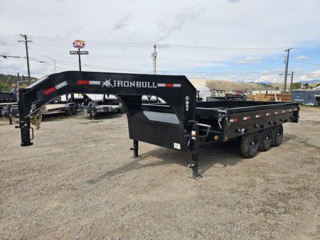 New 2027 Iron Bull 96"x16' 21k Deckover Gooseneck Dump Trailer