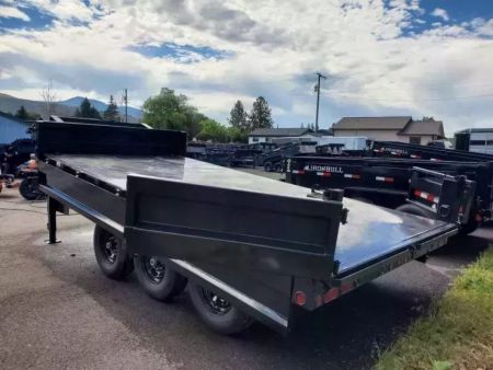 New 2027 Iron Bull 96"x16' 21k Deckover Gooseneck Dump Trailer