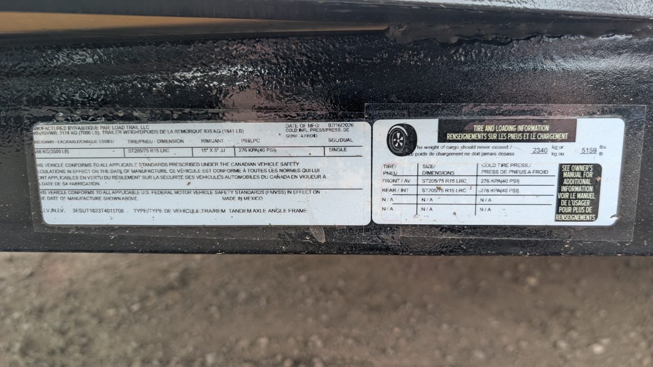 New 2026 Load Trail 7-18 Tandem Axle Ramp Gate Utility 7K GVWR