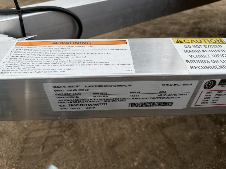 New 2027 Black Rhino 6-12 Aluminum Ramp Gate Utility - Landscape Series - 3K GVWR