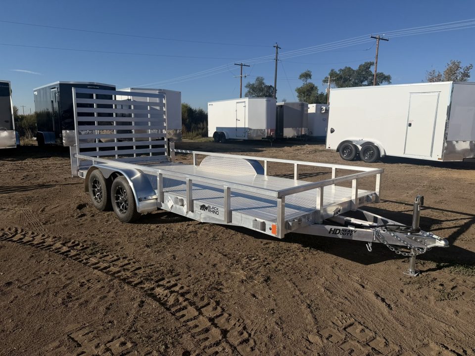 New 2027 Black Rhino 7-16 Tandem Axle Aluminum Ramp Gate Utility - Landscape Series - 7K GVWR