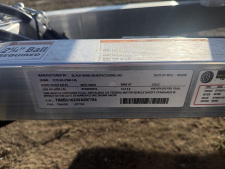 New 2027 Black Rhino 7-16 Tandem Axle Aluminum Ramp Gate Utility - Landscape Series - 7K GVWR