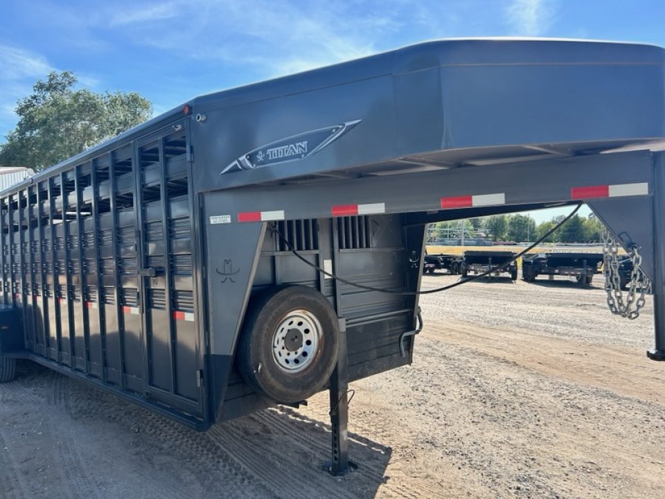 Used 2018 Titan Trailer 6'8" x 24' Stock Trailer