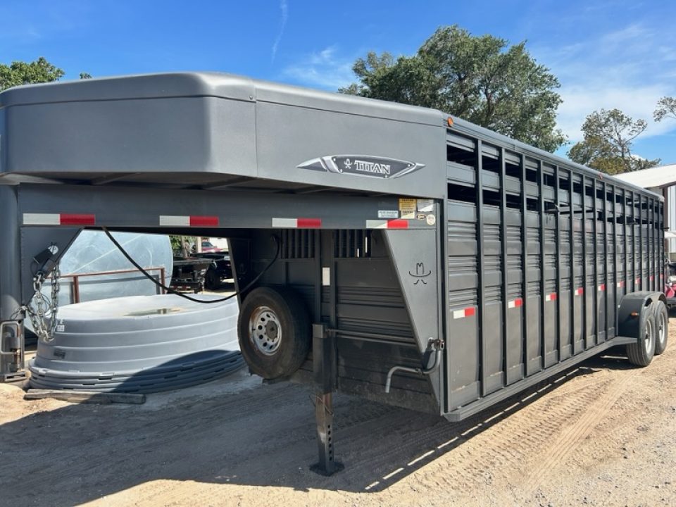Used 2018 Titan Trailer 6'8" x 24' Stock Trailer