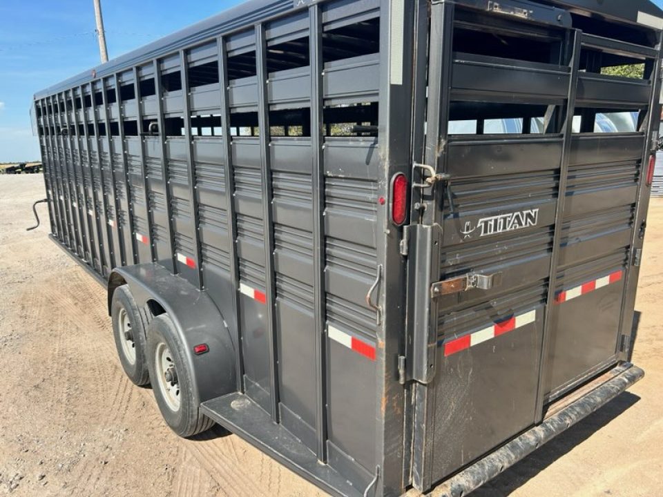 Used 2018 Titan Trailer 6'8" x 24' Stock Trailer