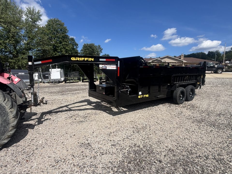 New 2027 Griffin Trailers GT 7X16 Low Profile Gooseneck Dump Trailer (Tarp/Ramps/Spare Included)- 36" Sides -Telescopic Cylinder - 16000# GVWR