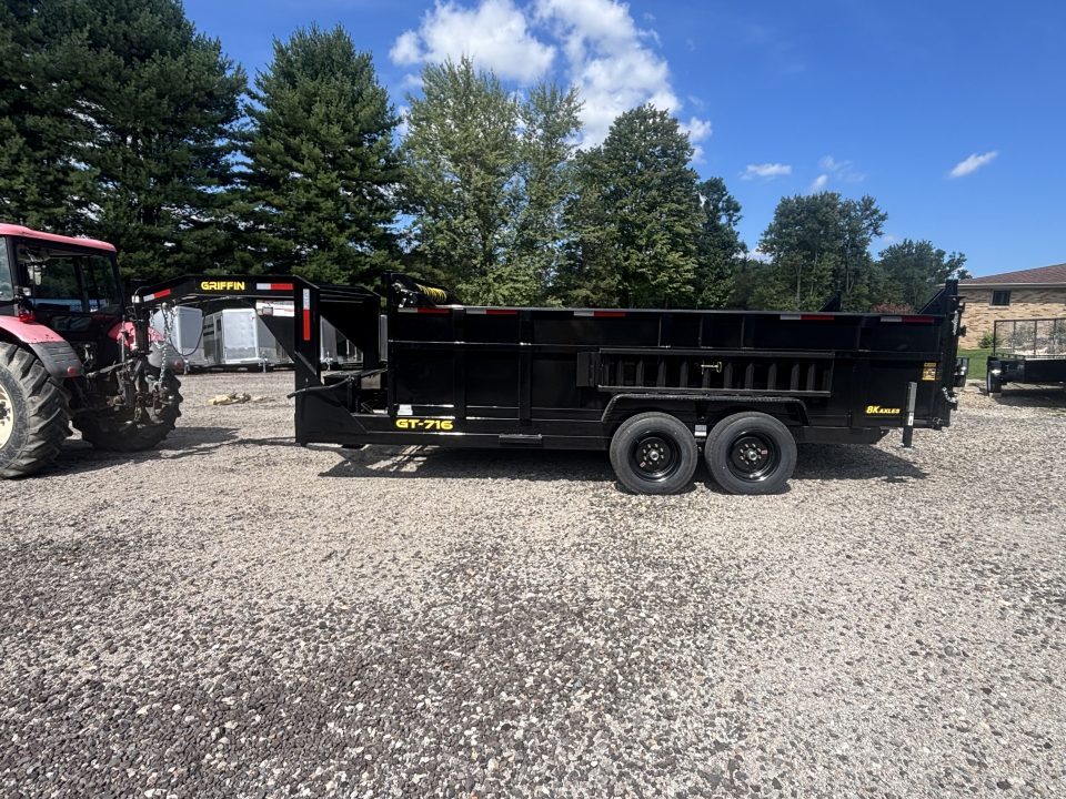 New 2027 Griffin Trailers GT 7X16 Low Profile Gooseneck Dump Trailer (Tarp/Ramps/Spare Included)- 36" Sides -Telescopic Cylinder - 16000# GVWR