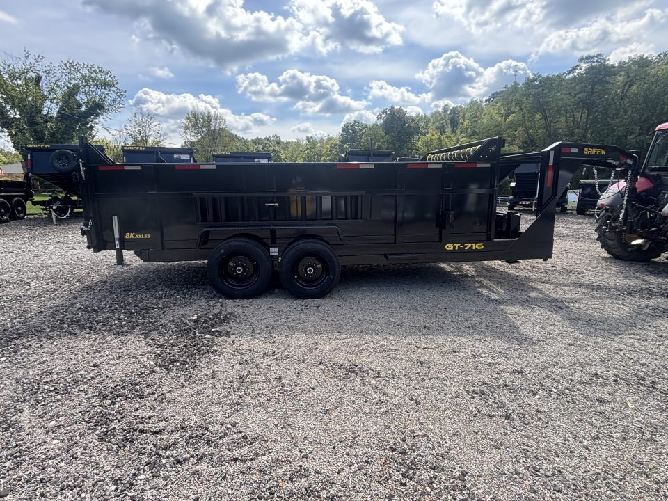 New 2027 Griffin Trailers GT 7X16 Low Profile Gooseneck Dump Trailer (Tarp/Ramps/Spare Included)- 36" Sides -Telescopic Cylinder - 16000# GVWR