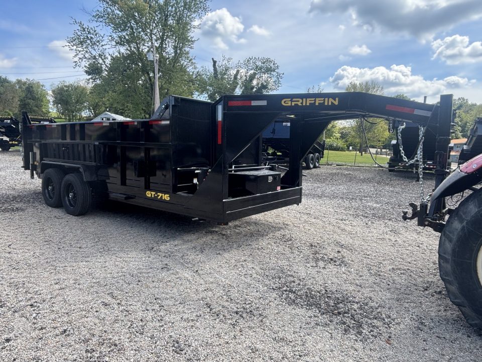 New 2027 Griffin Trailers GT 7X16 Low Profile Gooseneck Dump Trailer (Tarp/Ramps/Spare Included)- 36" Sides -Telescopic Cylinder - 16000# GVWR