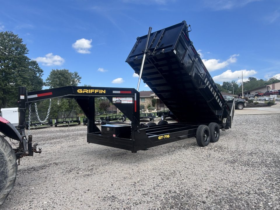 New 2027 Griffin Trailers GT 7X16 Low Profile Gooseneck Dump Trailer (Tarp/Ramps/Spare Included)- 36" Sides -Telescopic Cylinder - 16000# GVWR