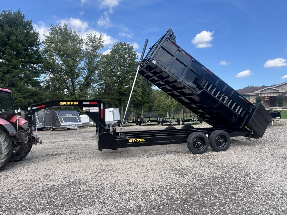 New 2027 Griffin Trailers GT 7X16 Low Profile Gooseneck Dump Trailer (Tarp/Ramps/Spare Included)- 36" Sides -Telescopic Cylinder - 16000# GVWR