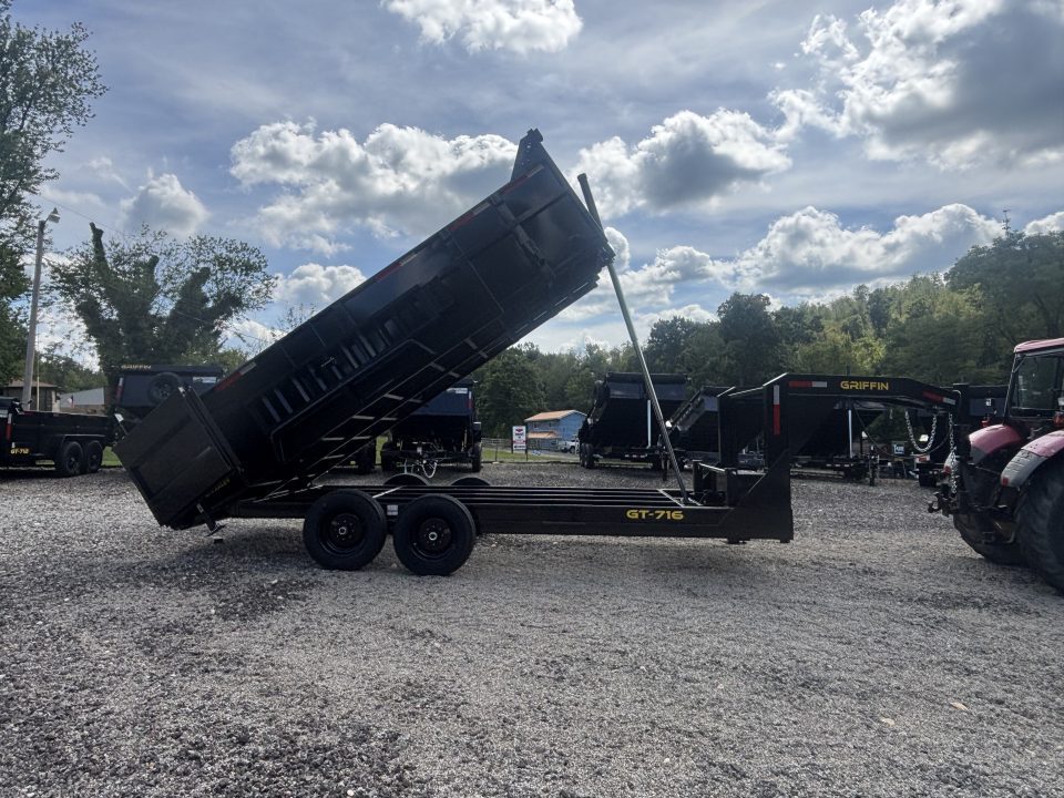 New 2027 Griffin Trailers GT 7X16 Low Profile Gooseneck Dump Trailer (Tarp/Ramps/Spare Included)- 36" Sides -Telescopic Cylinder - 16000# GVWR