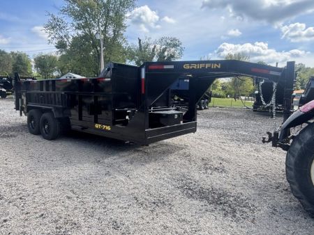 New 2027 Griffin Trailers GT 7X16 Low Profile Gooseneck Dump Trailer (Tarp/Ramps/Spare Included)- 36" Sides -Telescopic Cylinder - 16000# GVWR