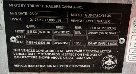New 2027 Triumph Trailers GU8-TA80X14-35 Landscape Trailer