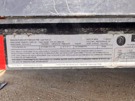 Used 2022 Load Trail 8.5-20 Deck Over