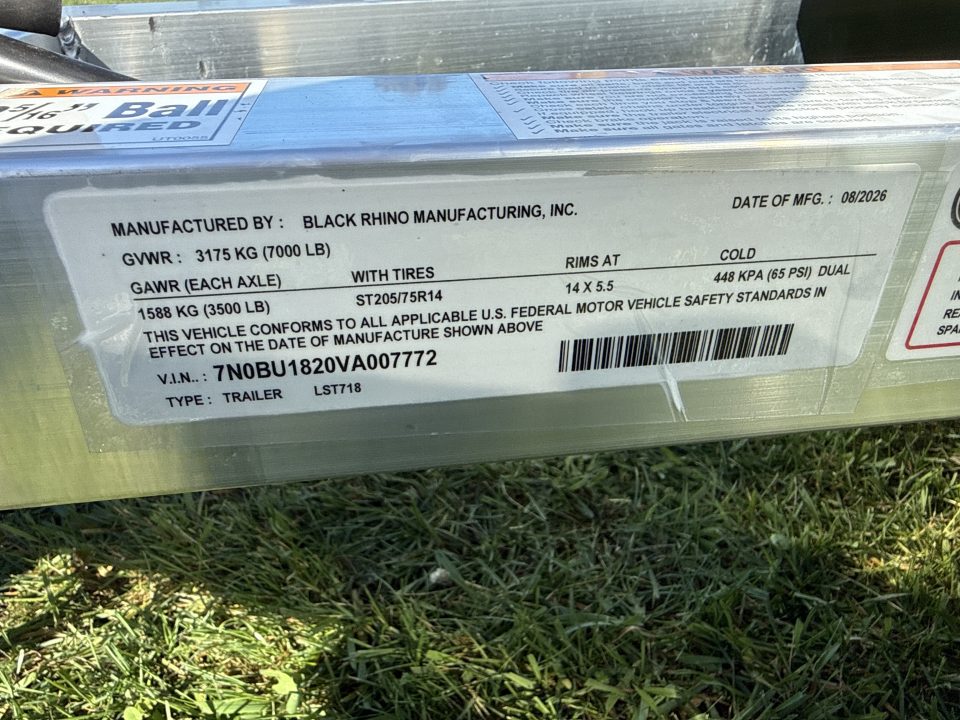 New 2027 Black Rhino LST718 Landscape Trailer